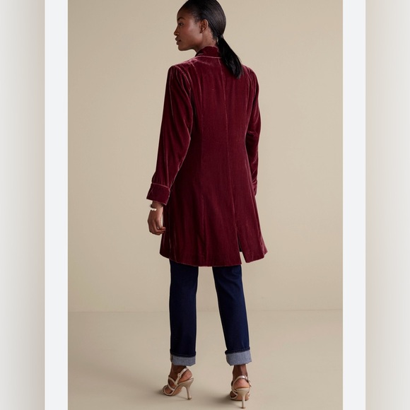 Soft Surroundings - Aria Velvet Jacket & Velvet Wide Leg Pant Set - Picture 3 of 14